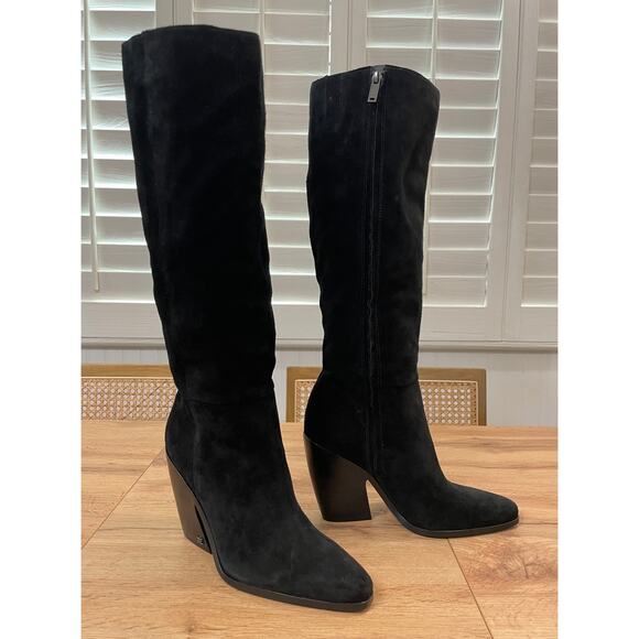 Sam Edelman Womens Annabel Black Suede Knee High Boot Size 9 NWOB Leather Lining - Picture 3 of 13